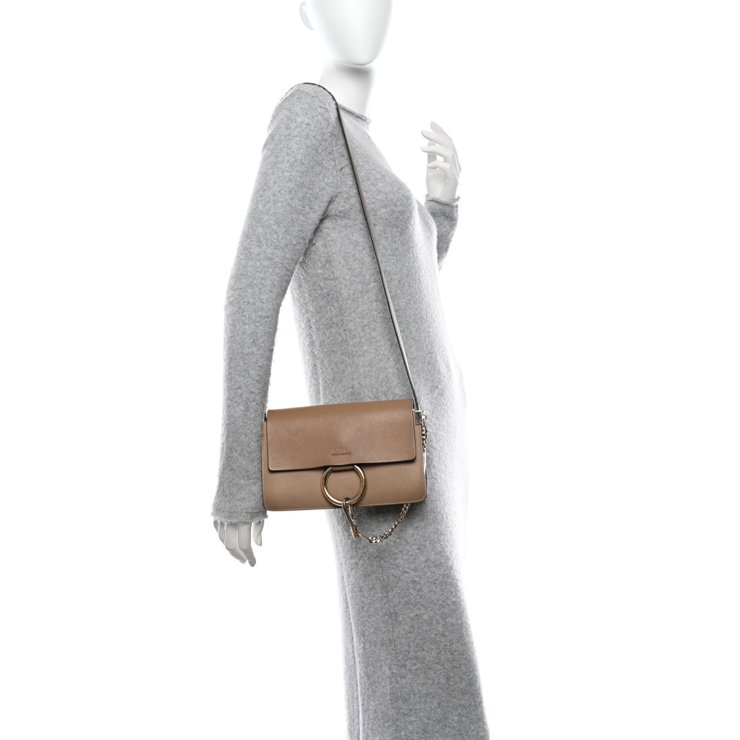 Calfskin Small Faye Shoulder Bag Blush