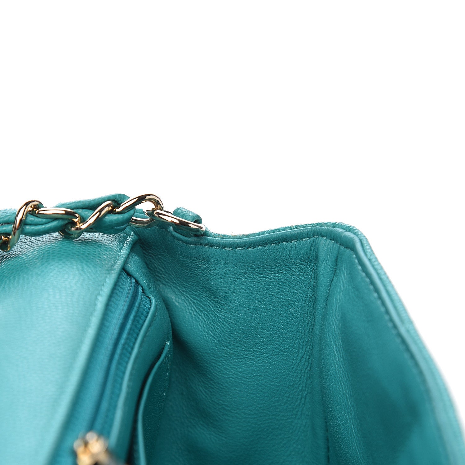 Chanel Caviar Quilted Mini Rectangular Flap Turquoise 8 of 13