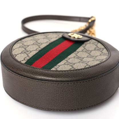 Gucci GG Supreme Monogram Web Mini Ophidia Round Shoulder Bag Brown 9 of 9