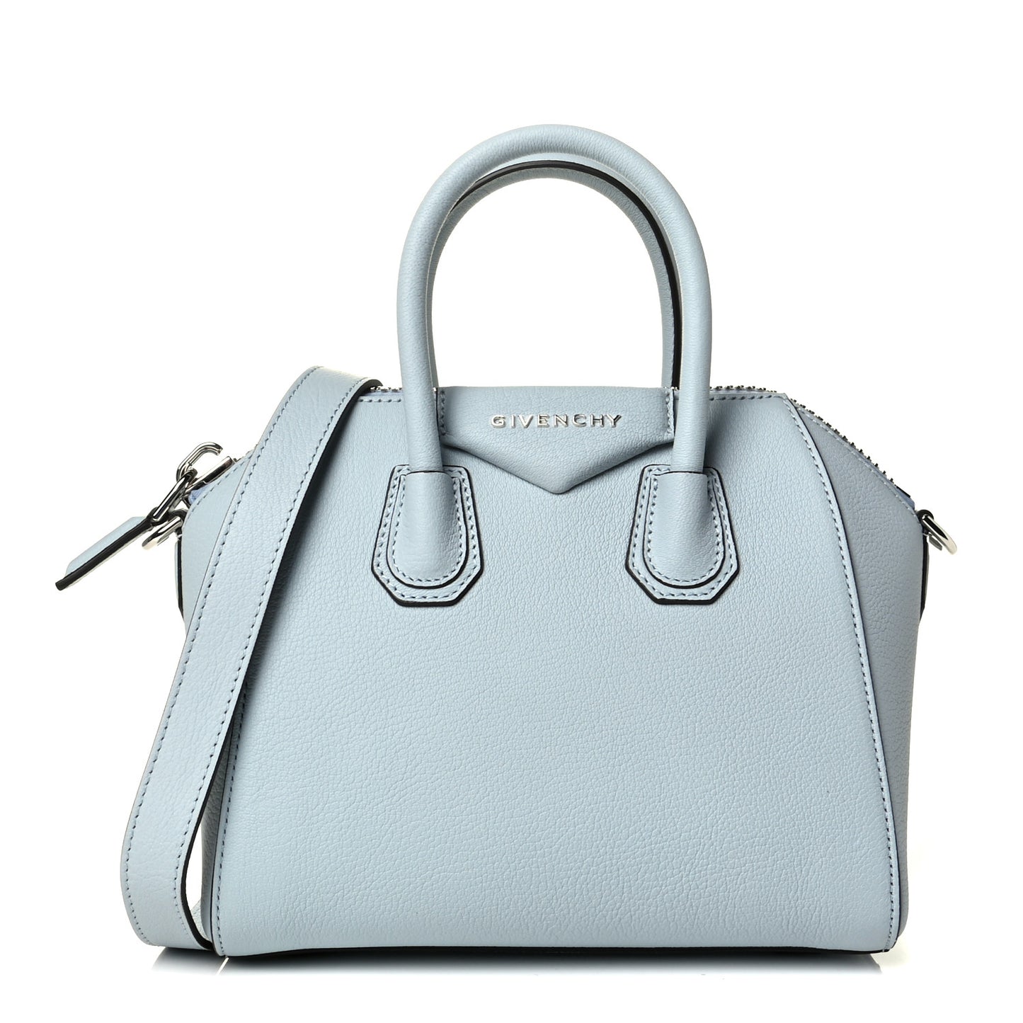 Sugar Goatskin Mini Antigona Ice Blue