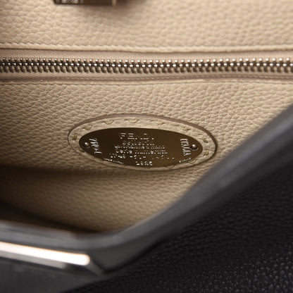 Fendi Cuoio Romano Selleria Bi-Color Medium Peekaboo Iconic Satchel Asfalto Latte 8 of 9