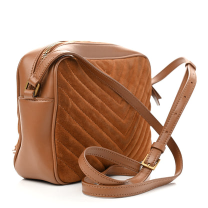 Saint Laurent Suede Matelasse Monogram Lou Camera Bag Cinnamon 3 of 9