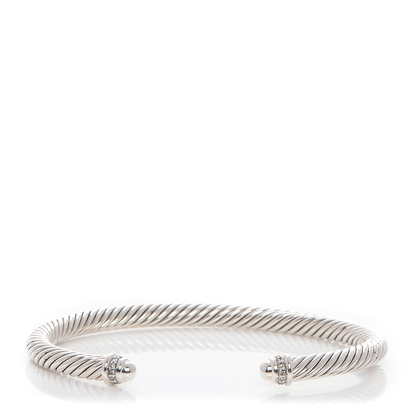 Sterling Silver Diamond 5mm Cable Classics Dome Bracelet
