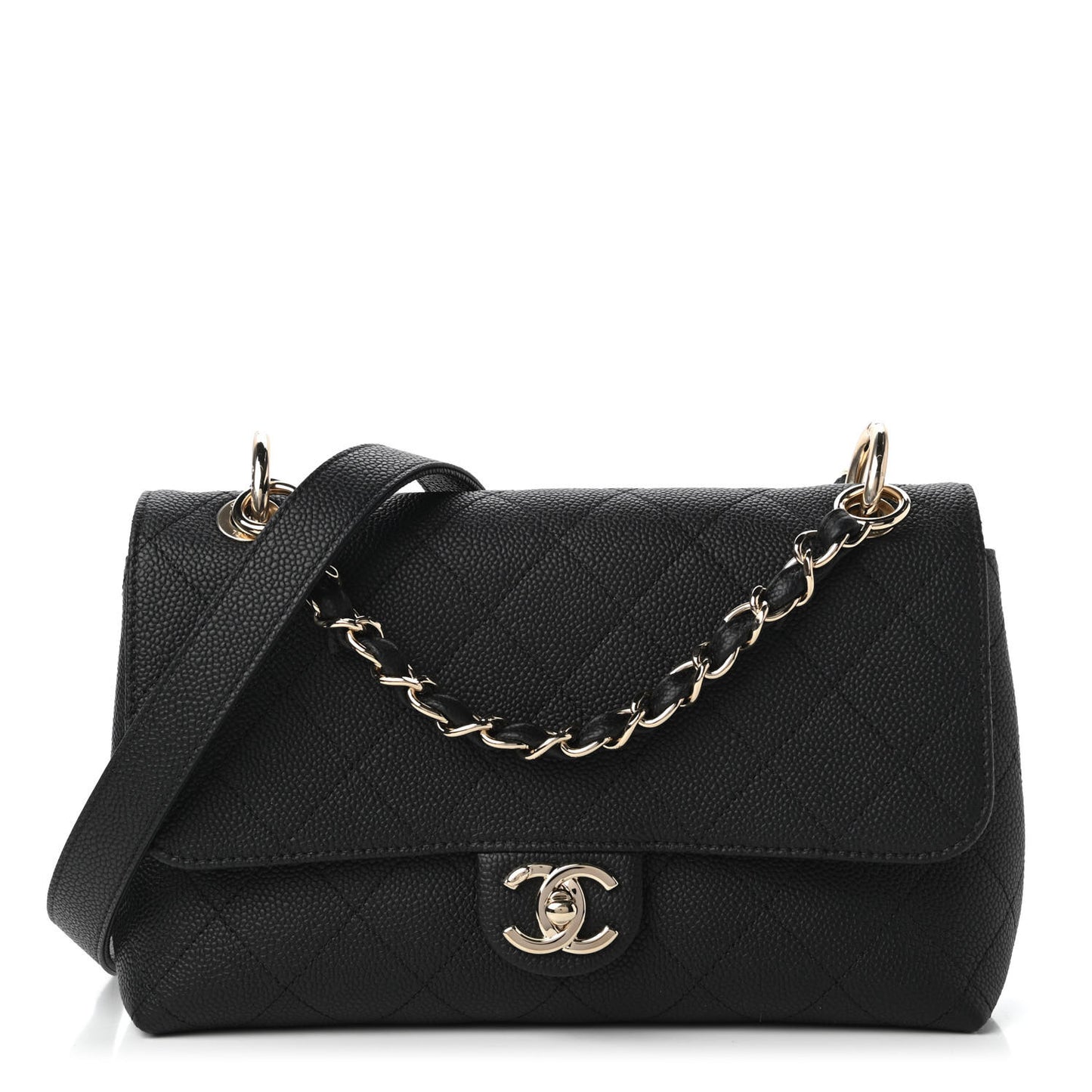 Caviar Quilted City Walk Flap Black