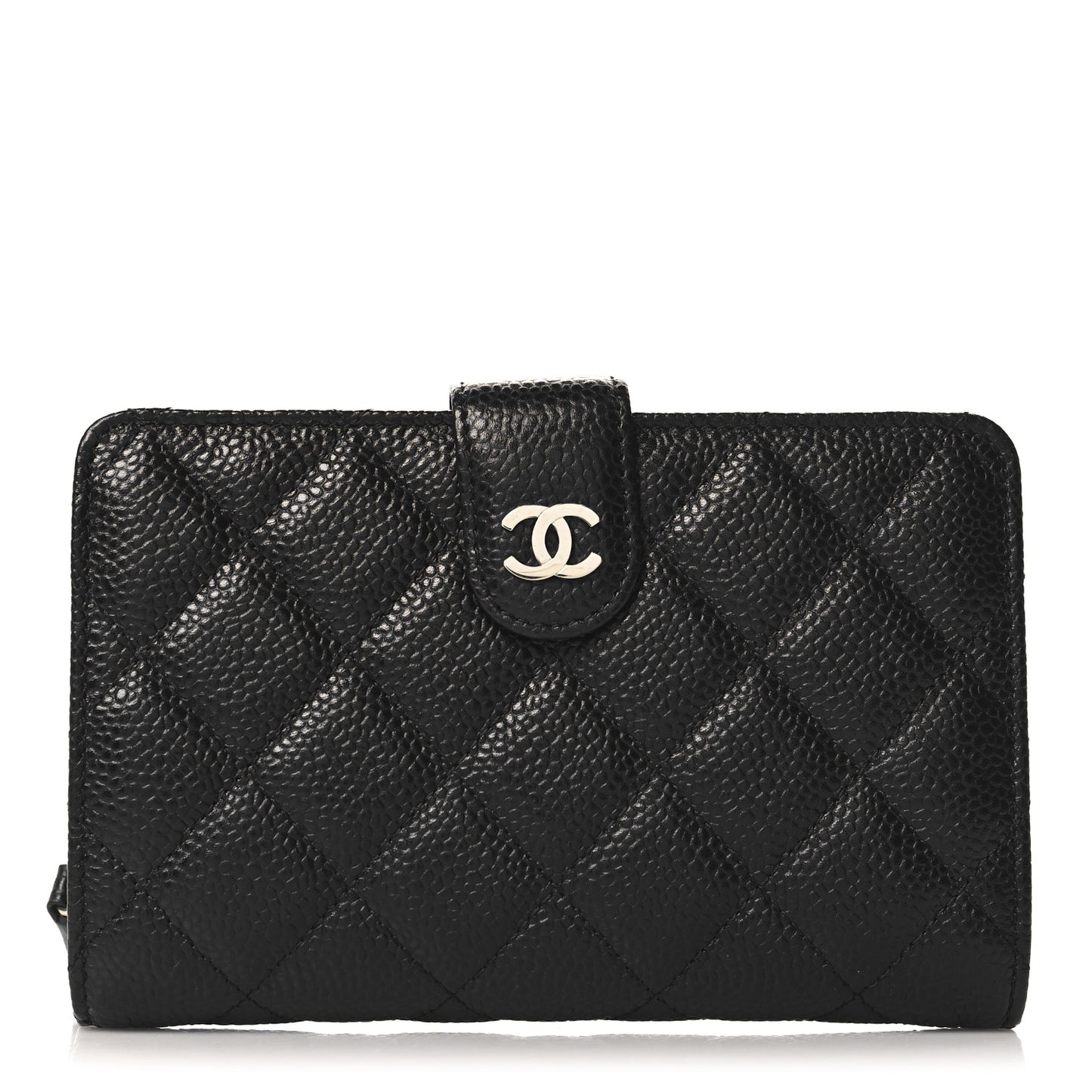 Caviar Quilted CC French Wallet Black