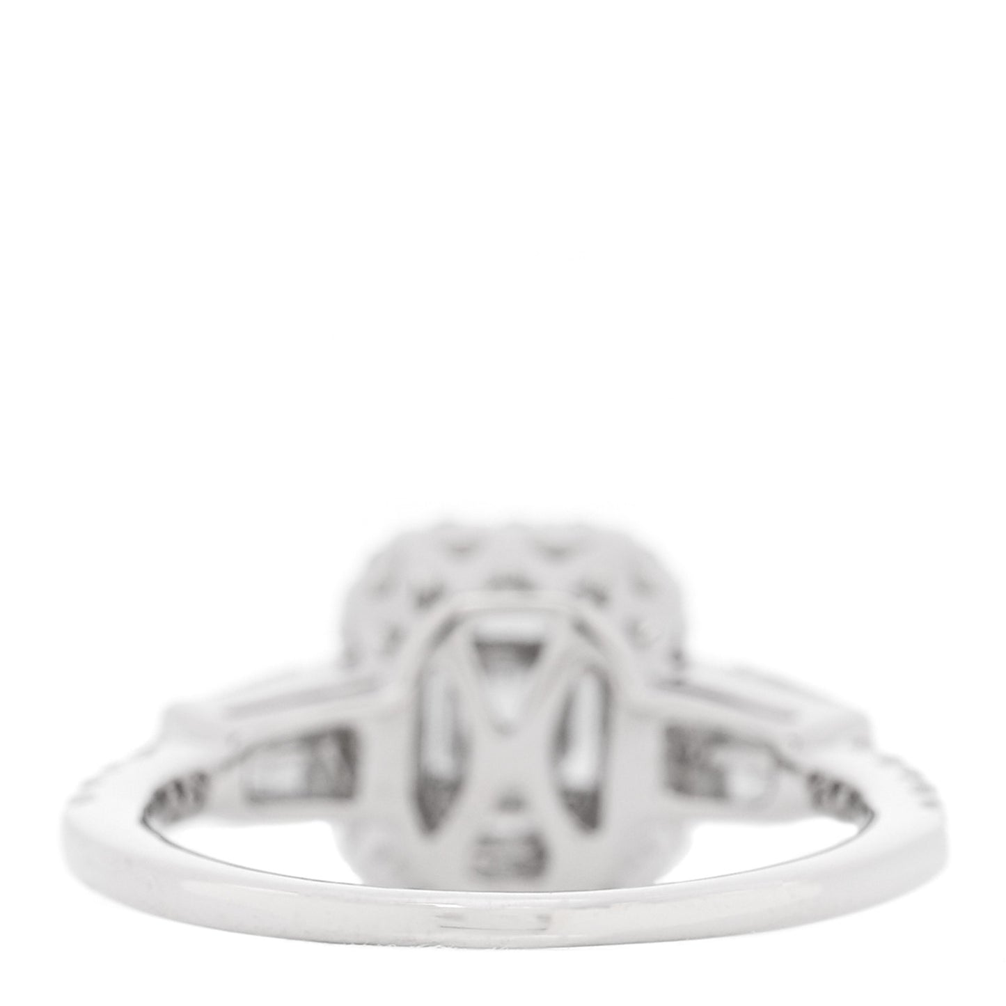 18K White Gold Diamond .75ct Baguette Cut Ring 49 5