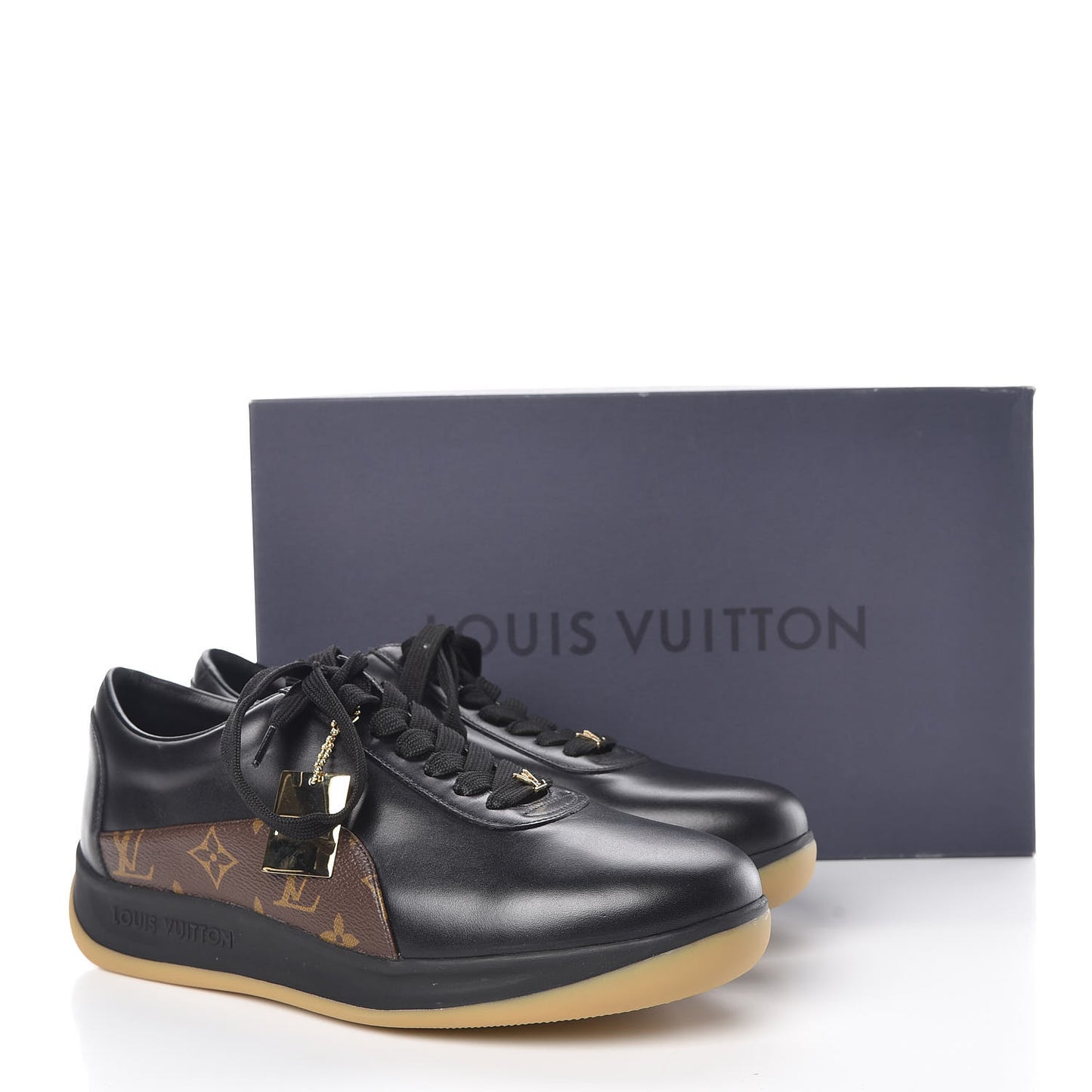 X SUPREME Calfskin Monogram Sneakers 7.5 Black