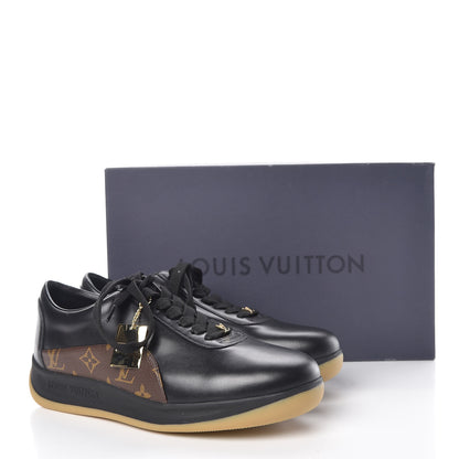 Louis Vuitton X SUPREME Calfskin Monogram Sneakers 7.5 Black 9 of 9