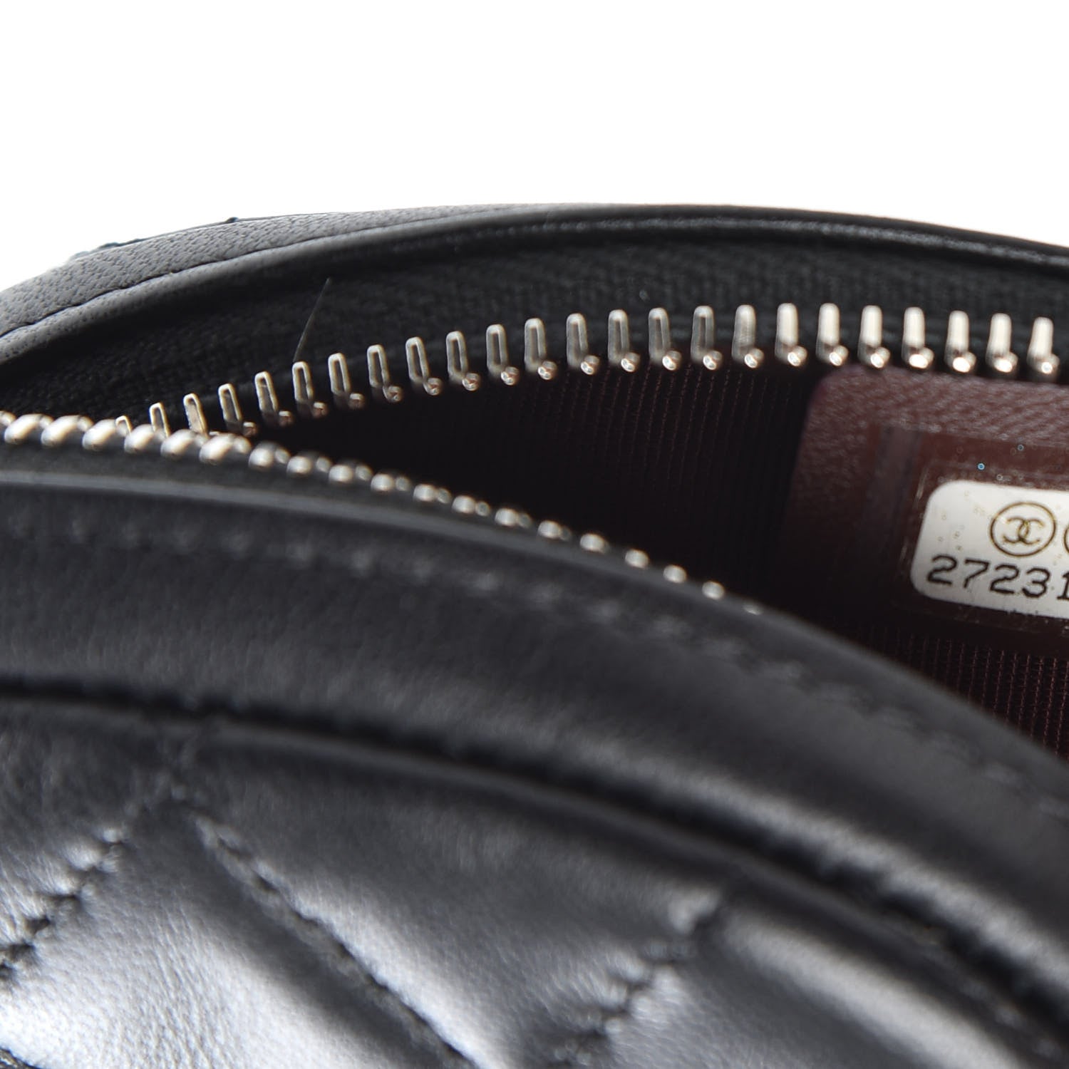 Chanel Lambskin Quilted Zip Around Classic Coin Purse Black 7 of 7