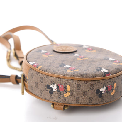 Gucci X DISNEY Mini Vintage GG Supreme Monogram Mickey Mouse Round Backpack Beige Vintage Sun Oil 5 of 9