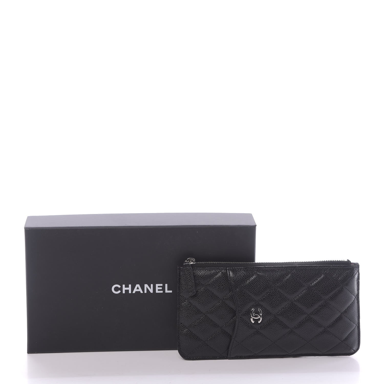 Chanel Caviar Quilted Classic Flat Wallet Pouch Black 10 of 10