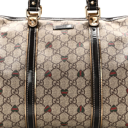 Gucci GG Plus Monogram Hearts Medium Joy Boston Dark Brown 8 of 10