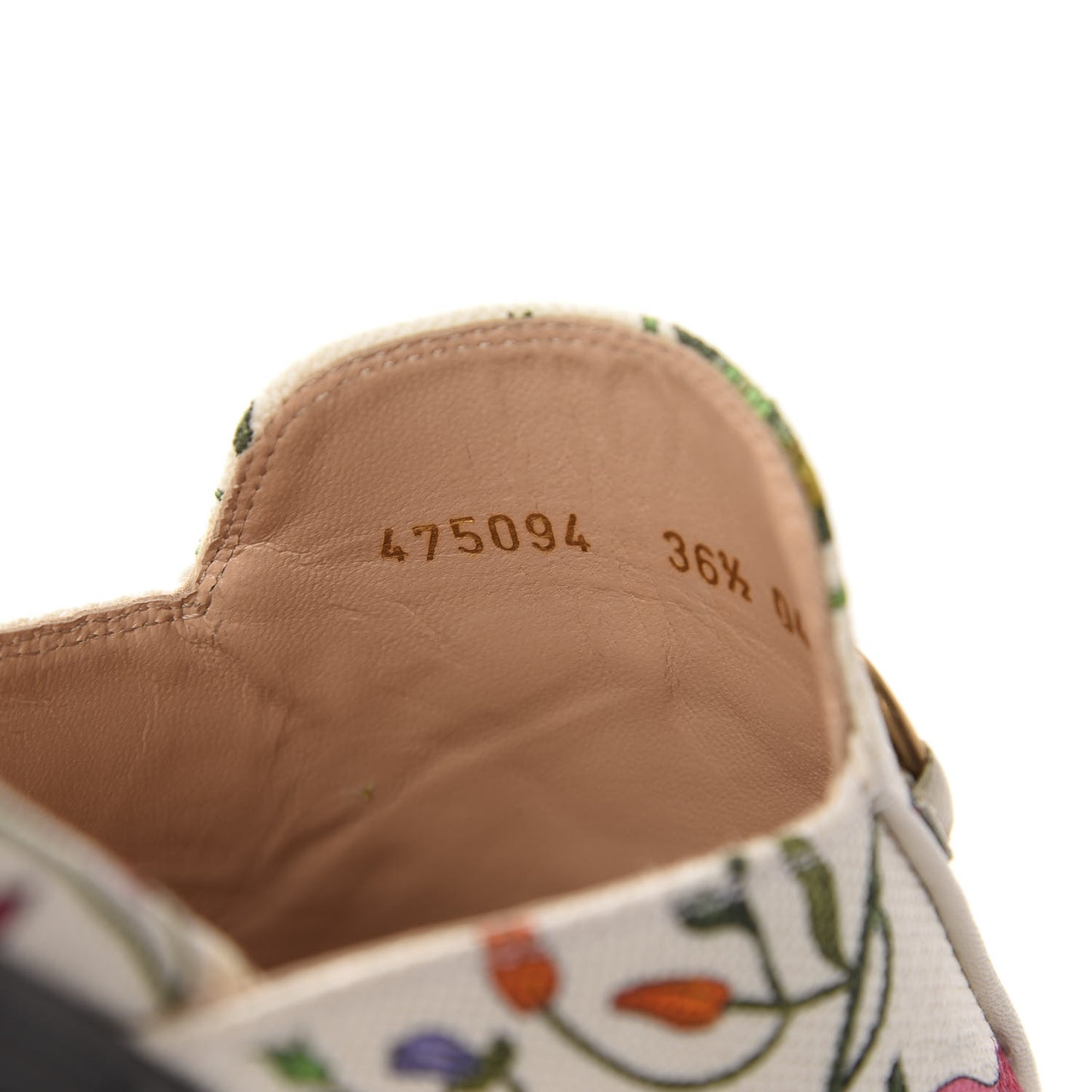 Canvas Flora Womens Princetown Slippers 36.5 White Multicolor