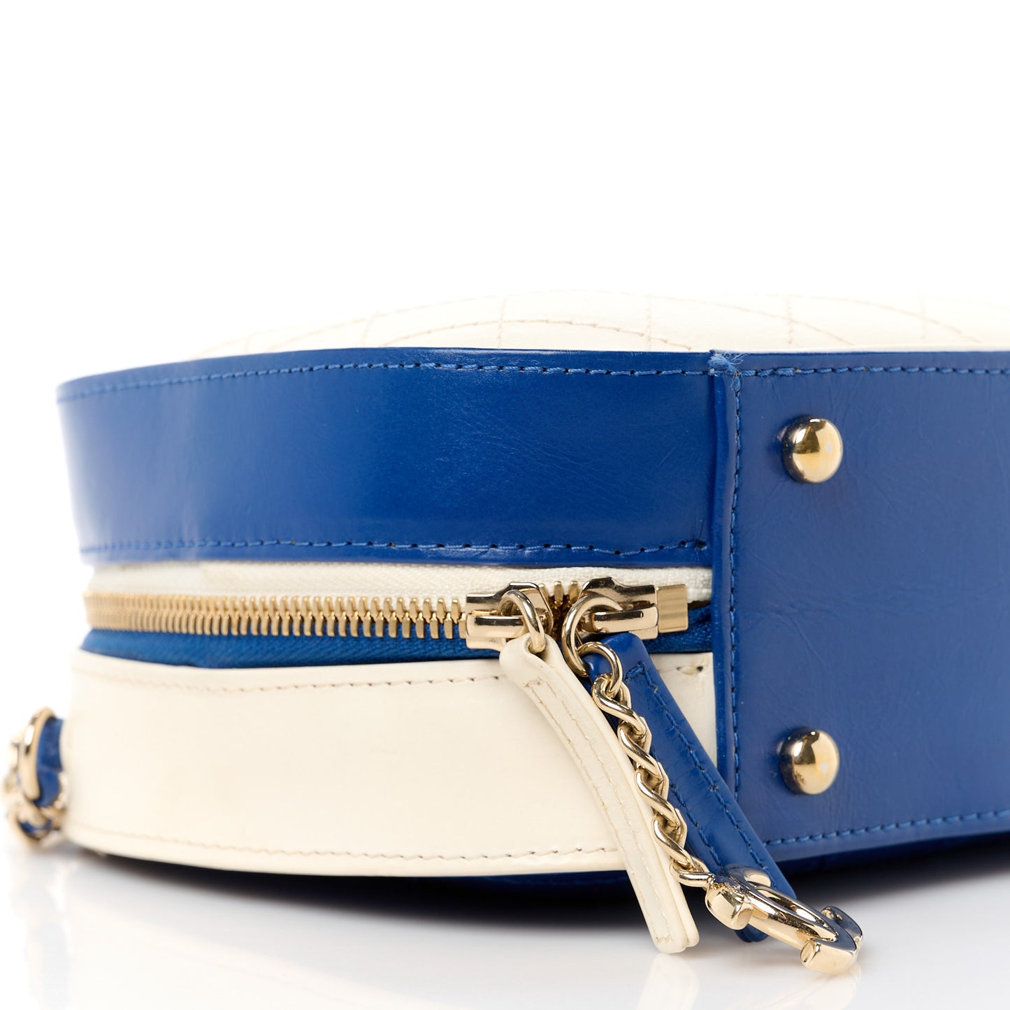 Calfskin Stitched Vanity Case White Blue