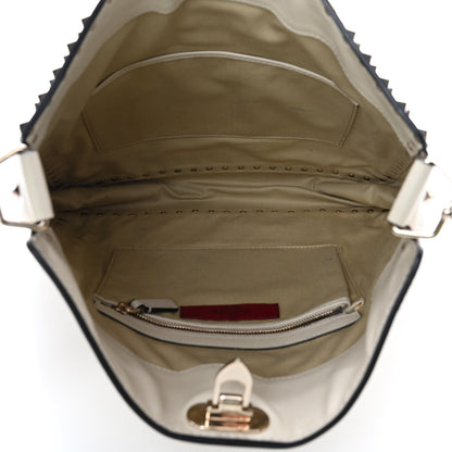 Valentino Garavani Vitello Large Rockstud All Over Flip-Lock Messenger Bag Light Ivory 4 of 4