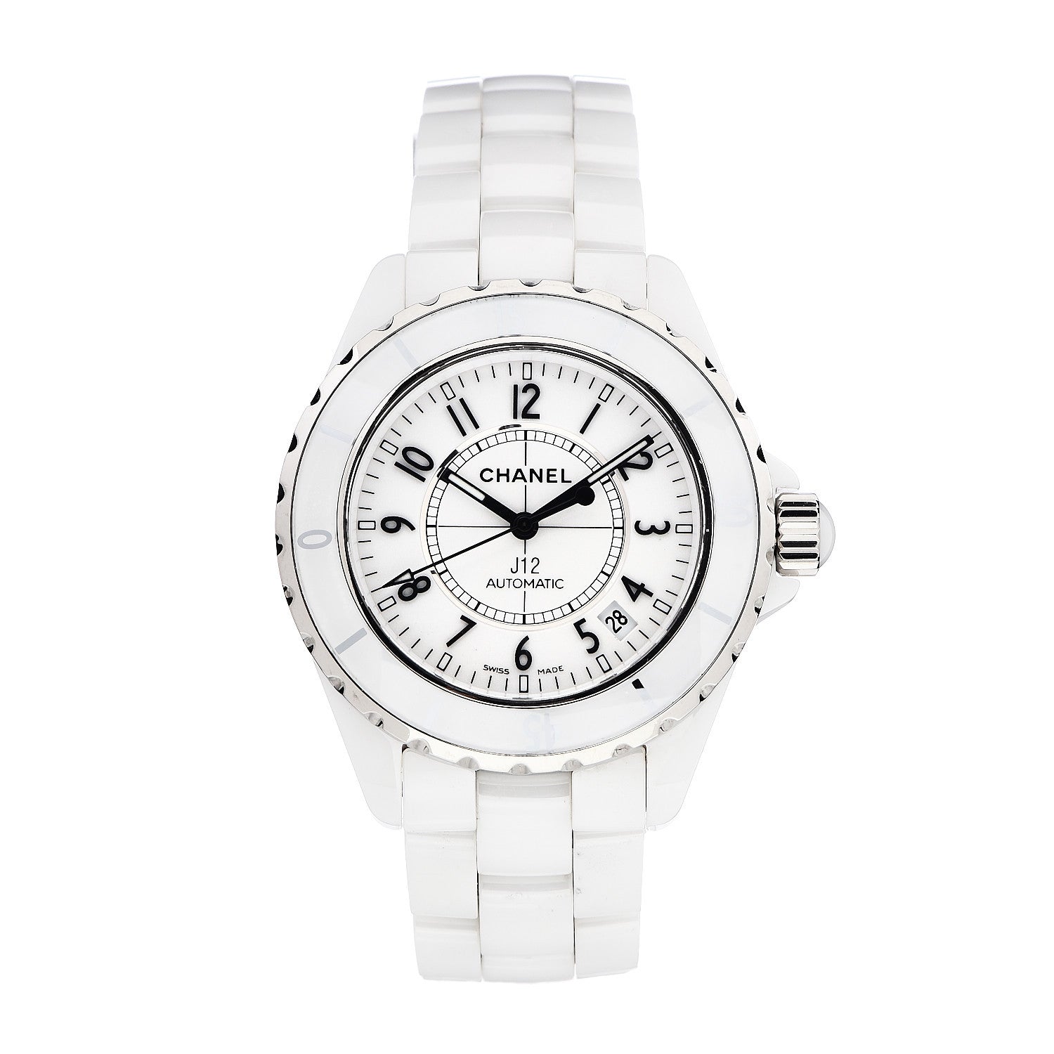 Chanel Stainless Steel Ceramic 38mm J12 Automatic Watch White 1 of 8