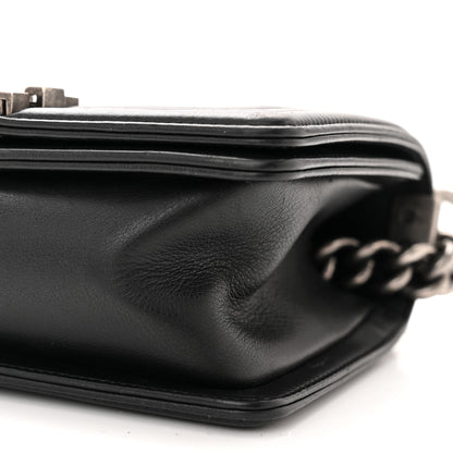 Chanel Calfskin Chevron Quilted Small Boy Flap Black 10 of 12