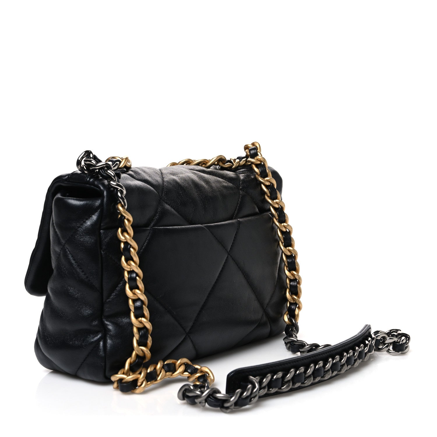 Chanel Goatskin Quilted Medium Chanel 19 Flap Black 2 of 9