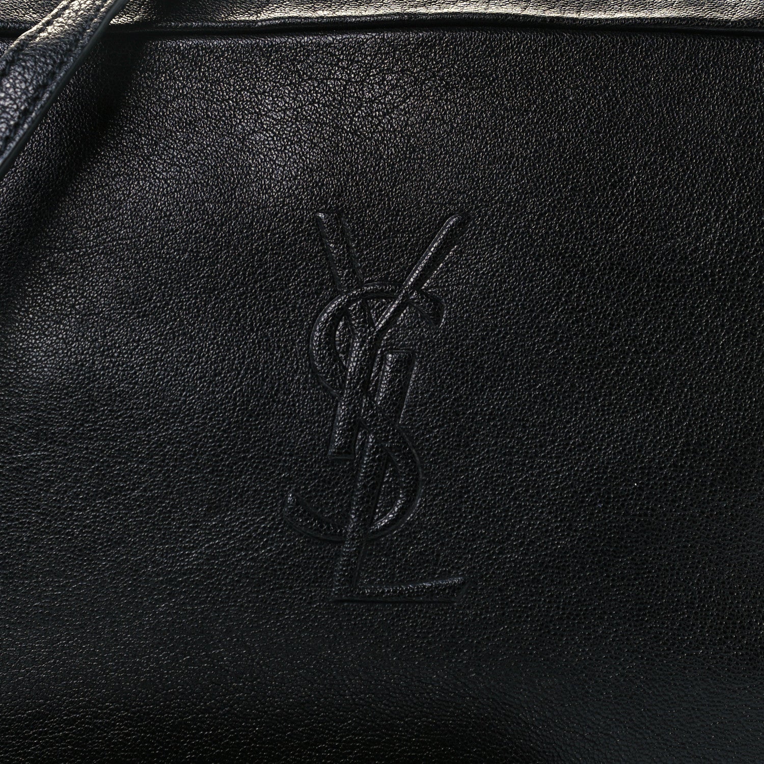 Saint Laurent Calfskin Monogram Embossed Small Lou Camera Bag Black 8 of 10