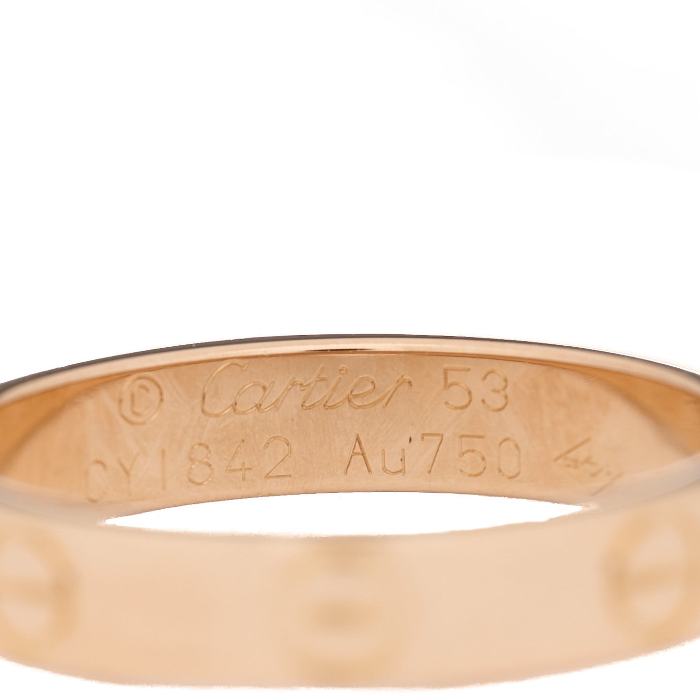 18K Pink Gold 3.5mm LOVE Wedding Band Ring 53 6.25