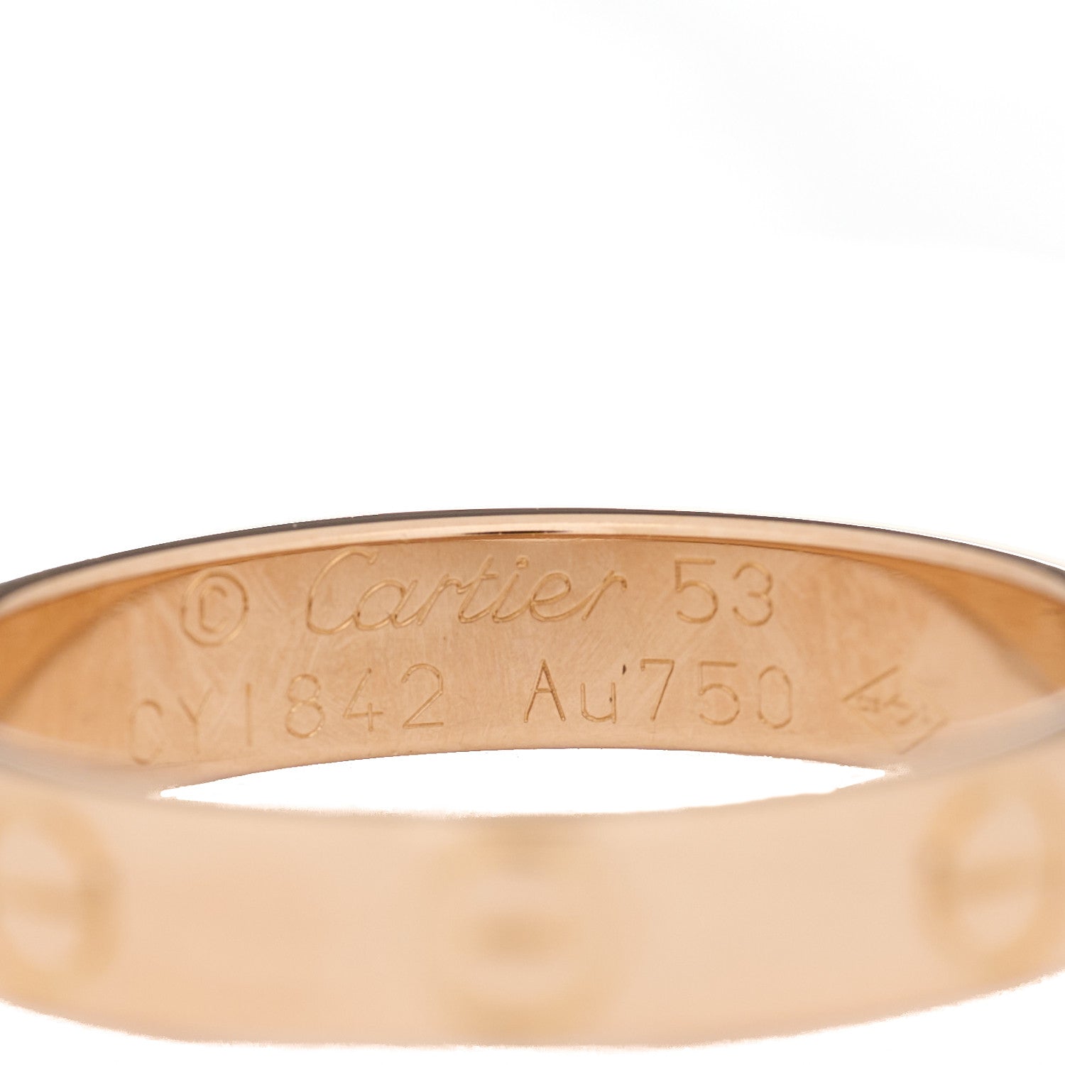 Cartier 18K Pink Gold 3.5mm LOVE Wedding Band Ring 53 6.25 3 of 3
