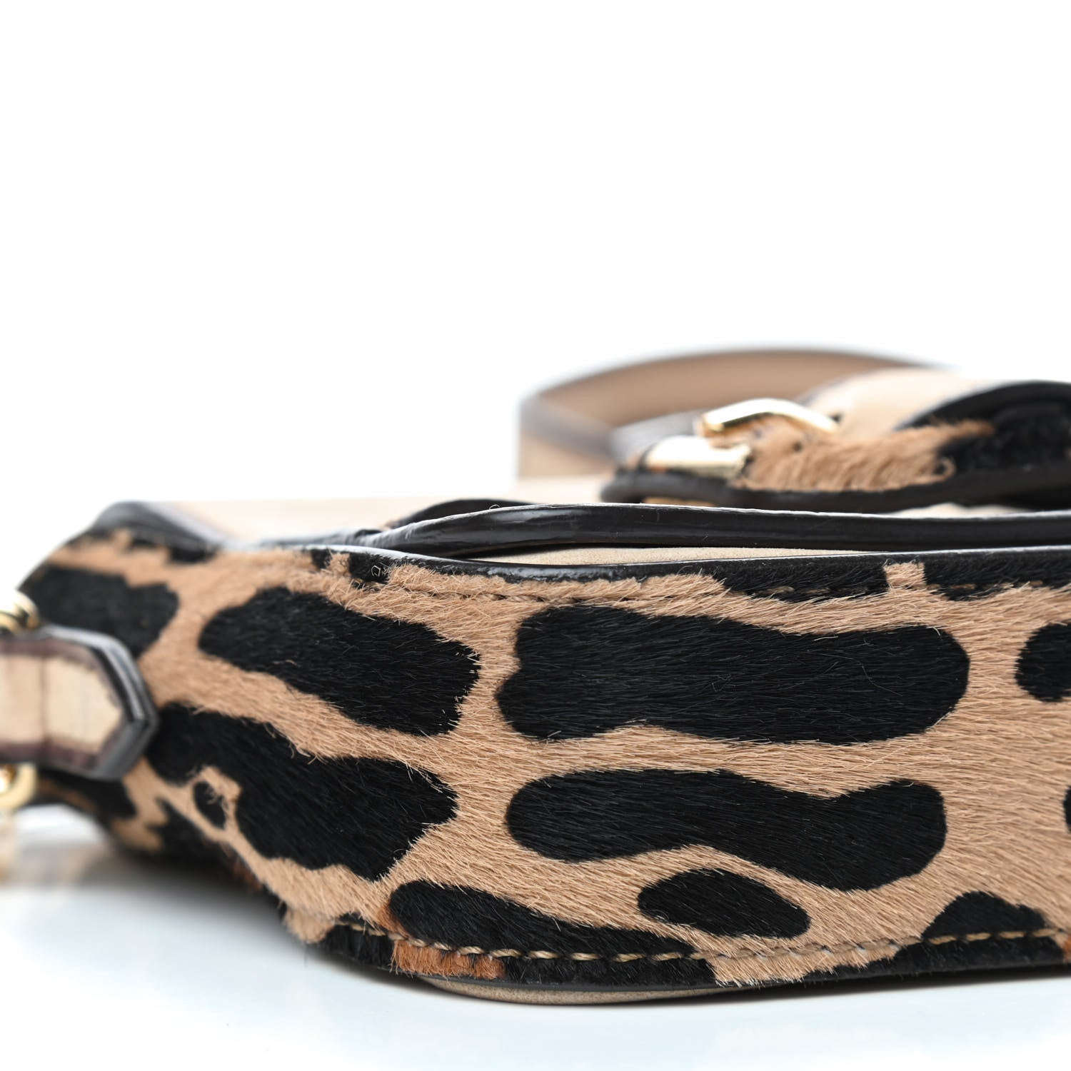 Burberry Suede Calf Hair Leopard Print Buckled Crossbody Bag 6 of 9