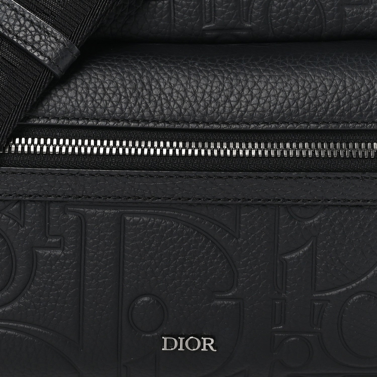 Christian Dior Grained Calfskin Embossed Dior Gravity Rider Zipped 2.0 Messenger Black 9 of 12