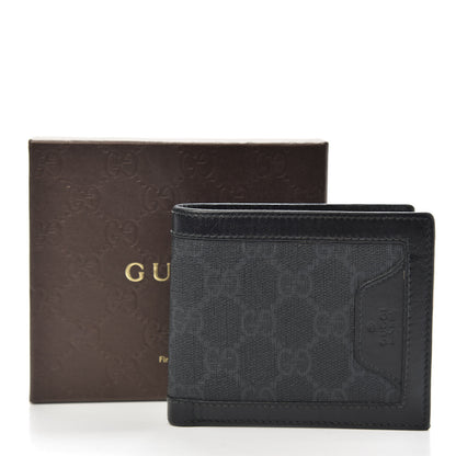 Gucci GG Supreme Monogram Bi-Fold Wallet Black Grey 10 of 10
