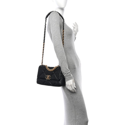 Chanel Lambskin Quilted Medium Chanel 19 Flap Black 2 of 10