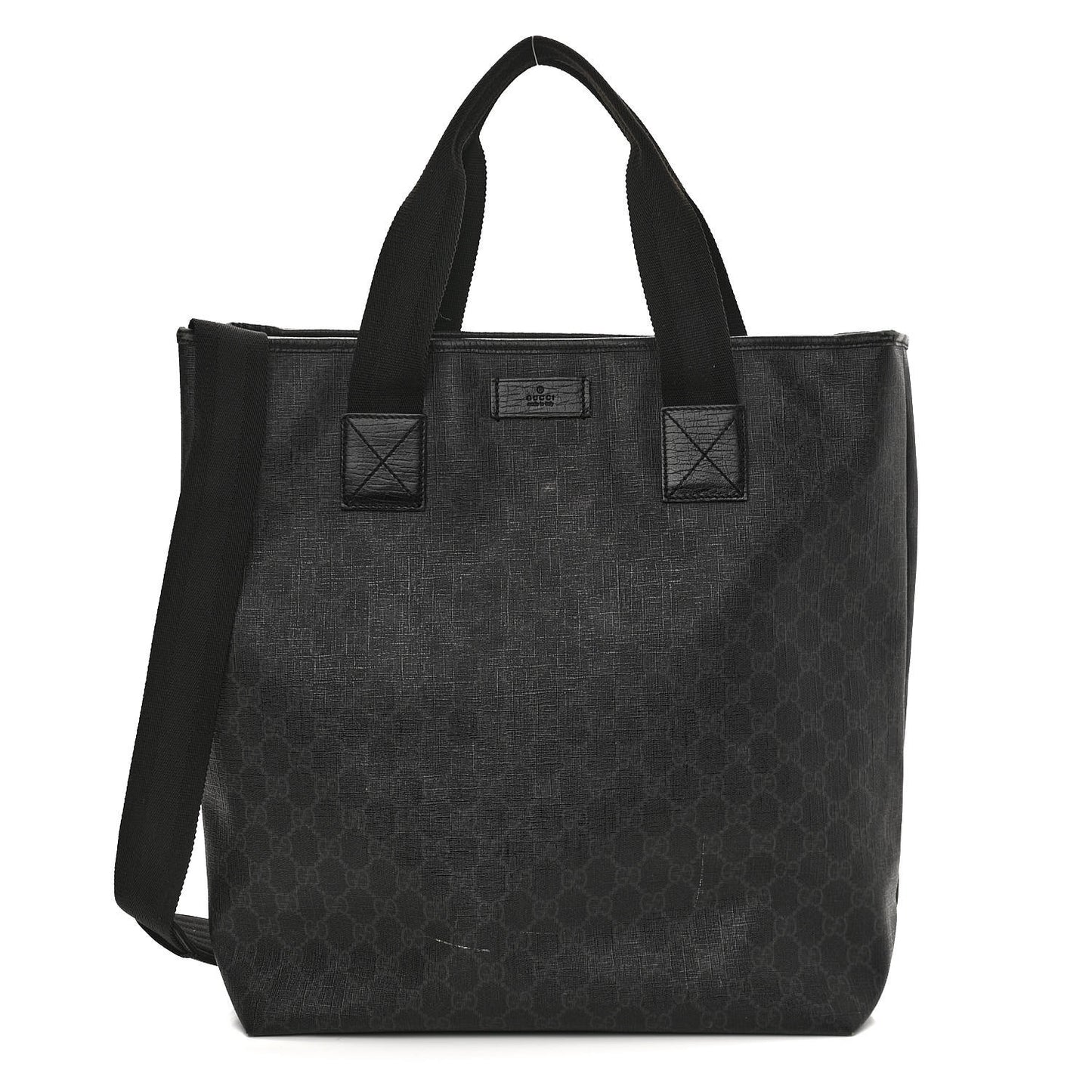 GG Supreme Monogram Web Handle Vertical Tote Black Grey