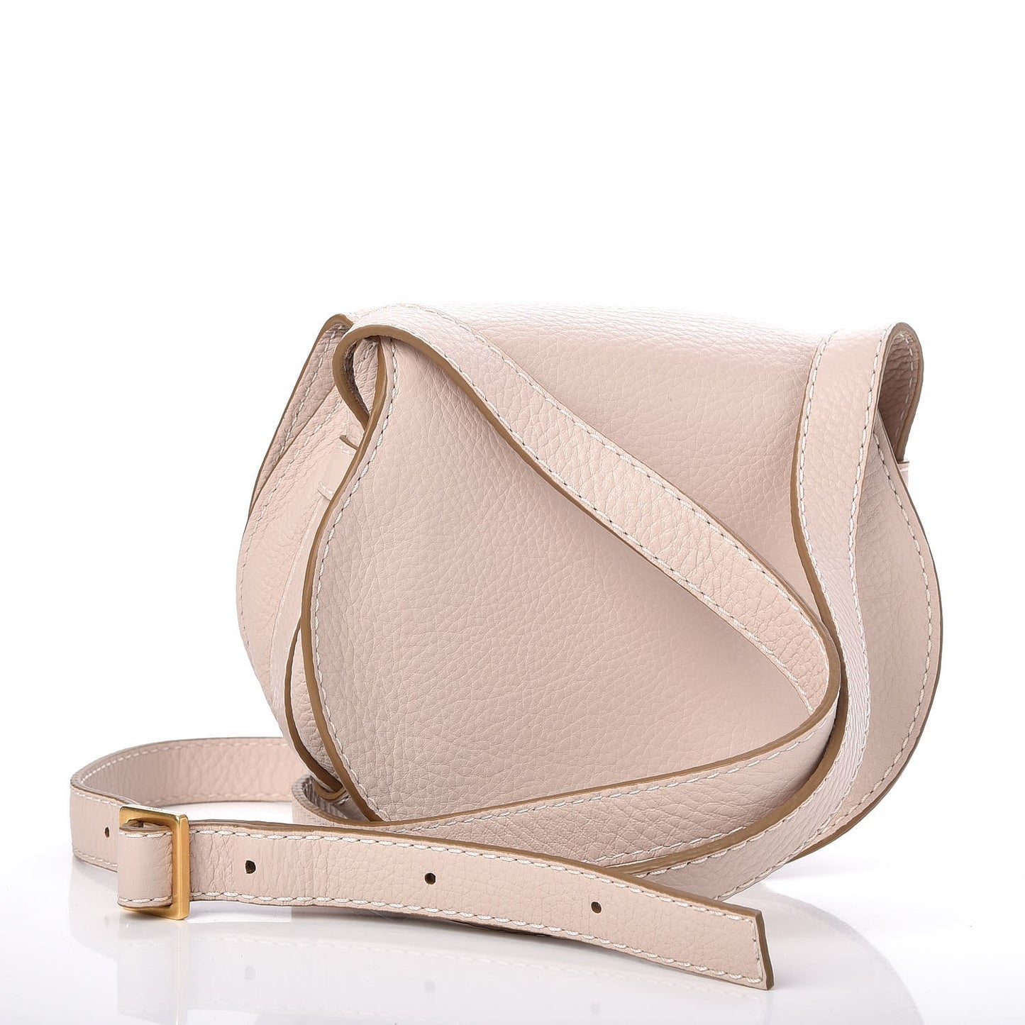 Calfskin Mini Marcie Round Crossbody Bag Abstract White