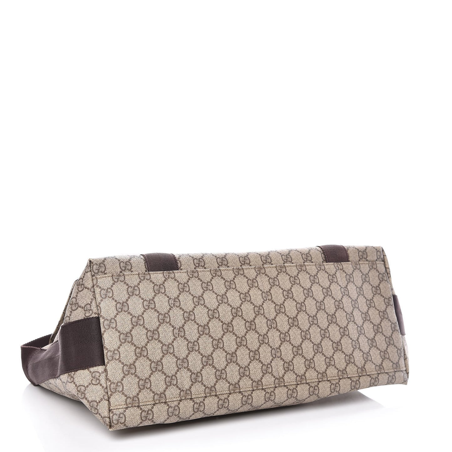 GG Plus Monogram Double Buckle Flap Messenger Bag Beige Ebony