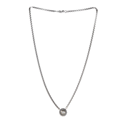 David Yurman Sterling Silver 14K Yellow Gold Pearl 12mm Cookie Pendant Necklace 3 of 6