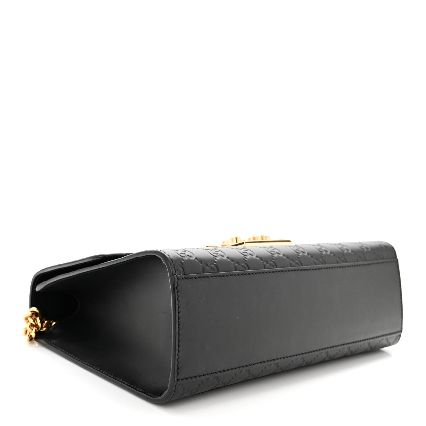 Guccissima Medium Padlock Shoulder Bag Black