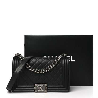 Chanel Caviar Quilted Medium Boy Flap Black 11 of 11