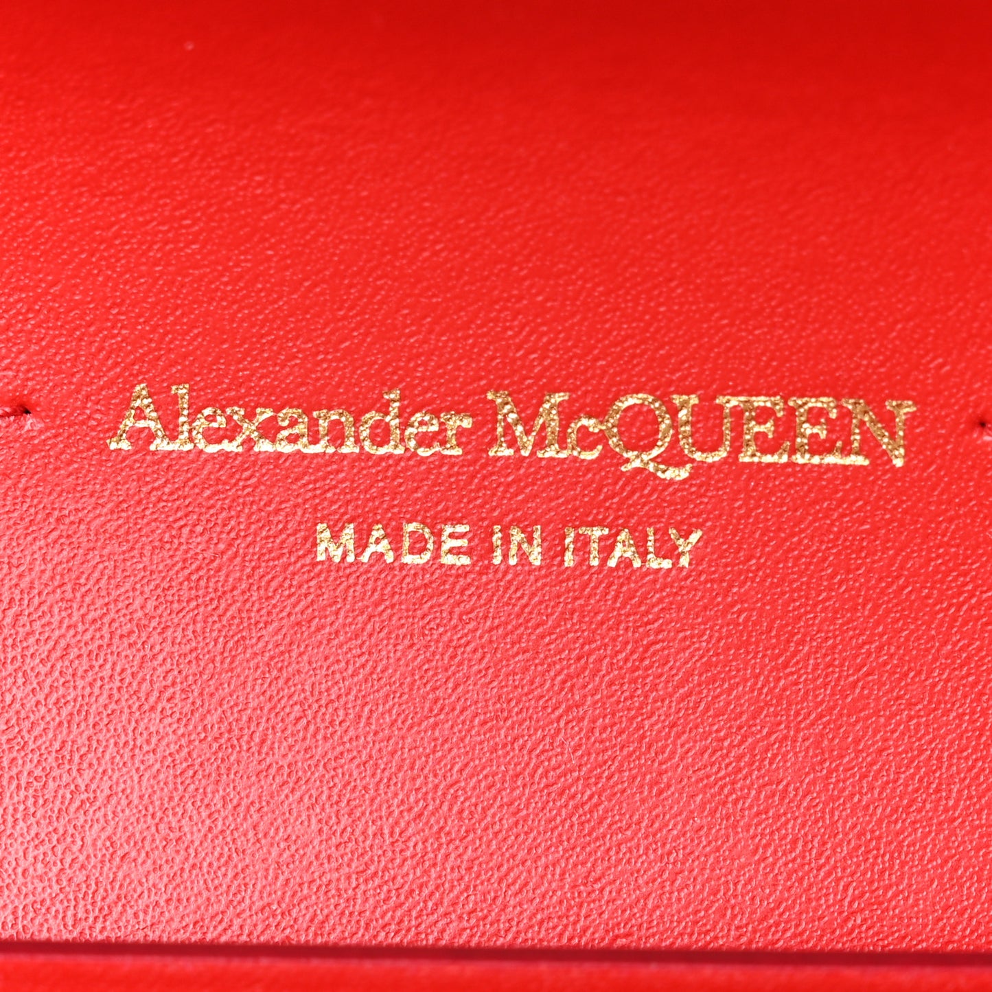 Calfskin Wallet on Chain Red