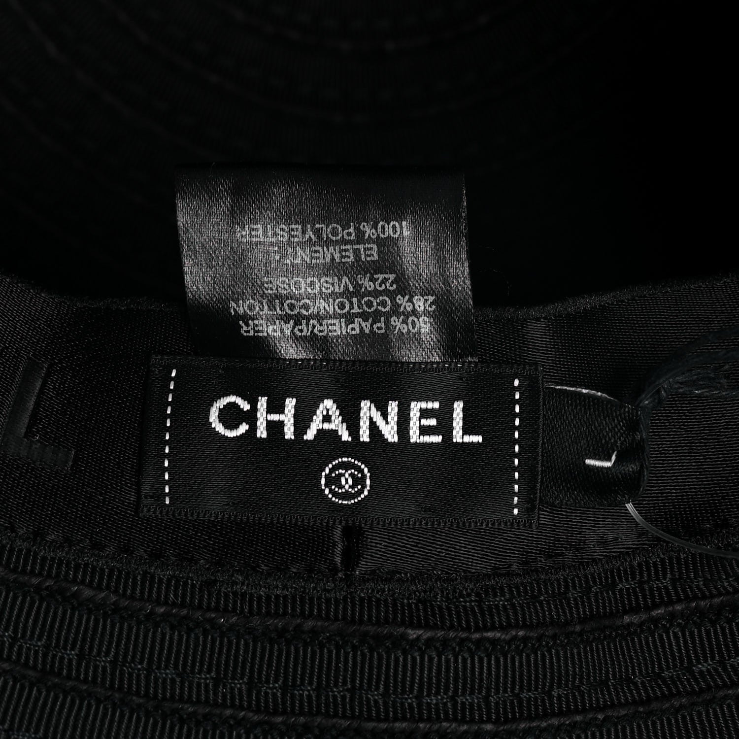 Chanel Cotton Viscose CC Bucket Hat L Black White 6 of 7