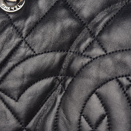 Chanel Lambskin Quilted Lido Shopping Tote Dark Navy Blue 15 of 16