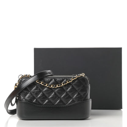 Chanel Aged Calfskin Quilted Small Gabrielle Clutch With Chain Black 17 of 17