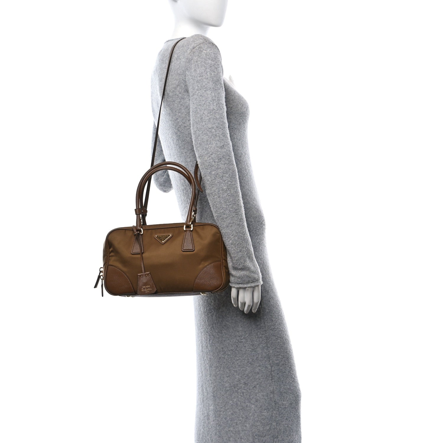 Prada Re-Nylon Saffiano Medium Re-Edition 1978 Two Handle Bag Sughero 3 of 10