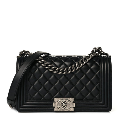Chanel Lambskin Quilted Medium Boy Flap Black 1 of 11