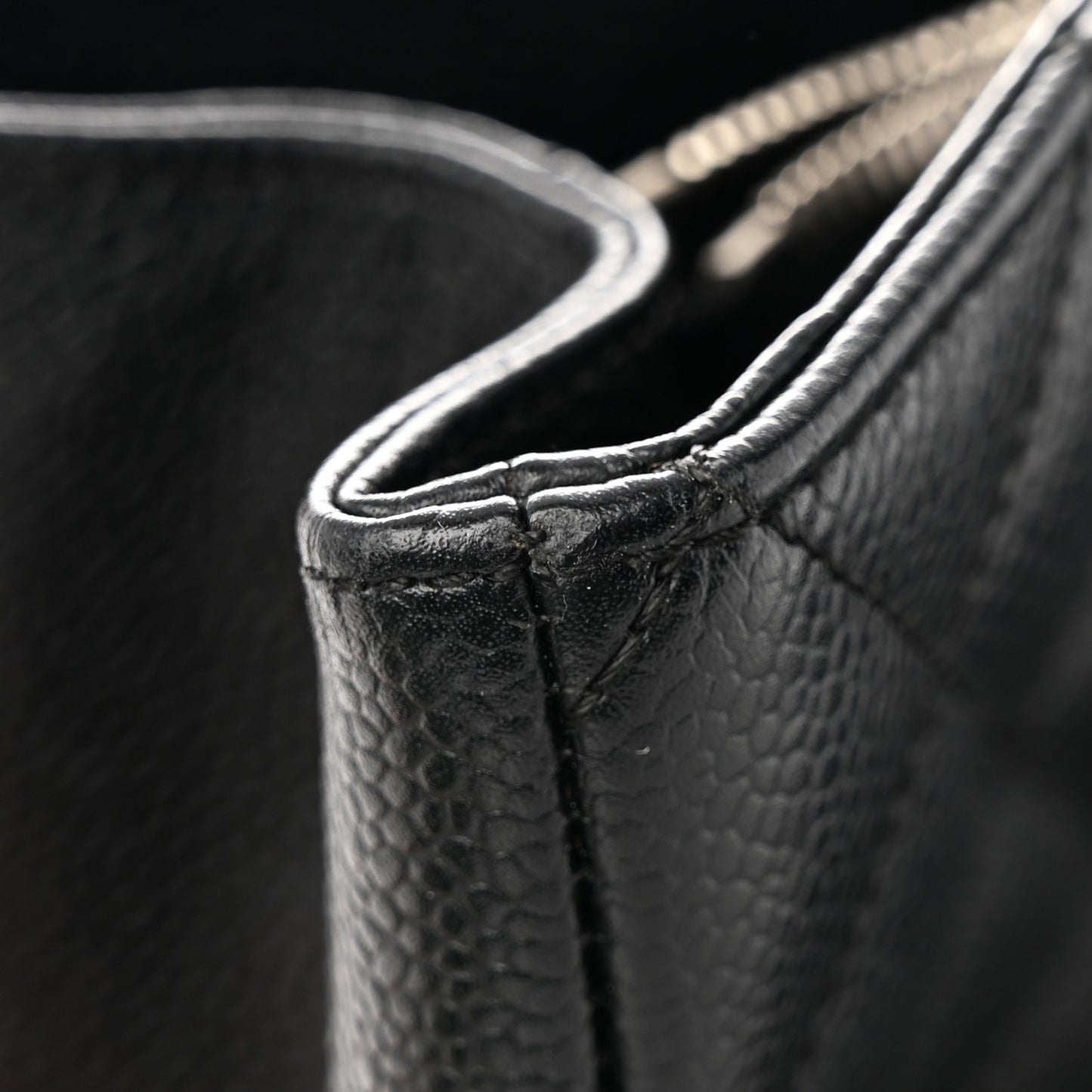 Caviar Quilted Grand Shopping Tote GST Black