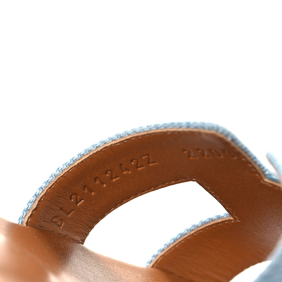 Hermes Denim Canvas Oran Sandals 37 Bleu Clair 8 of 9