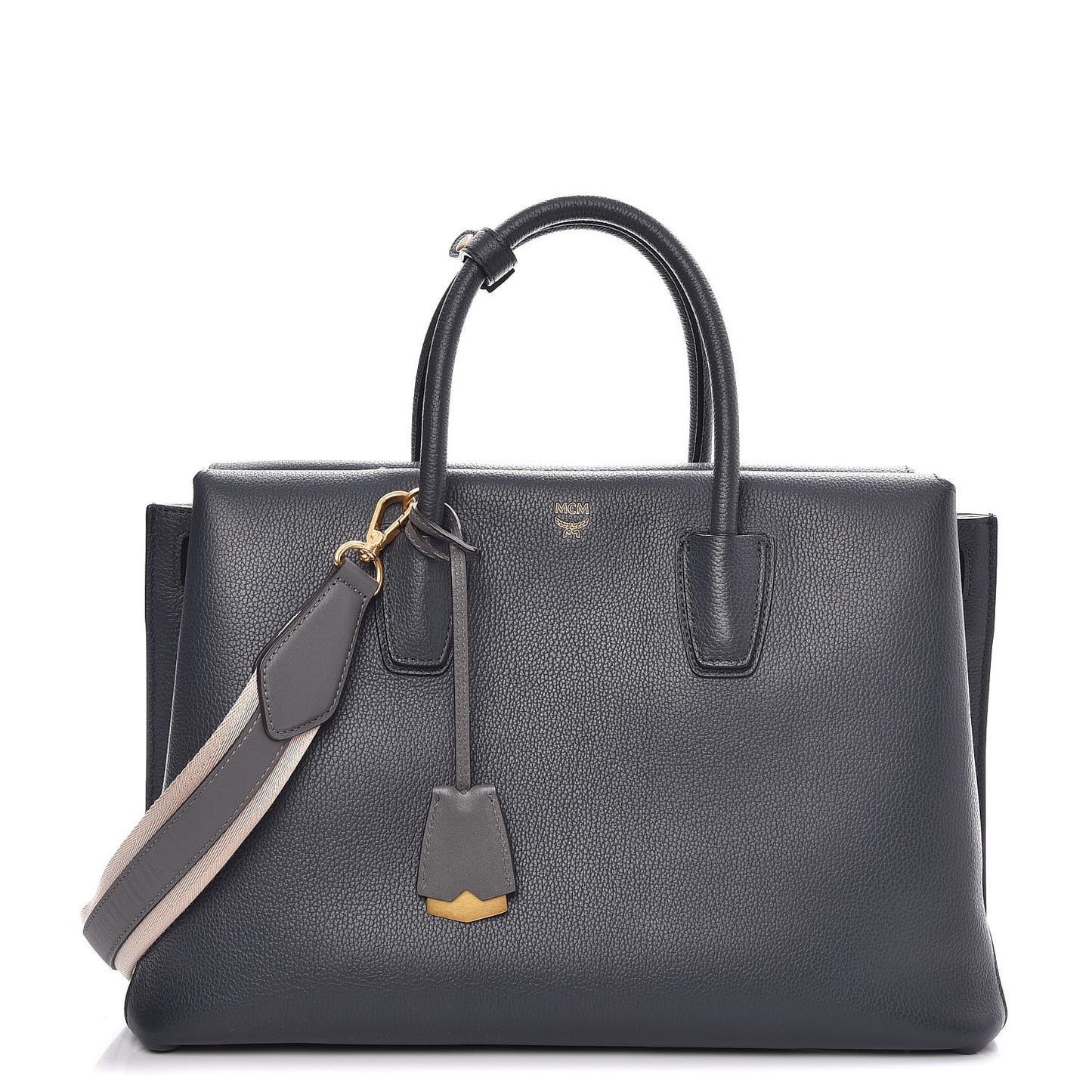Grained Calfskin Medium Milla Tote Phantom Grey