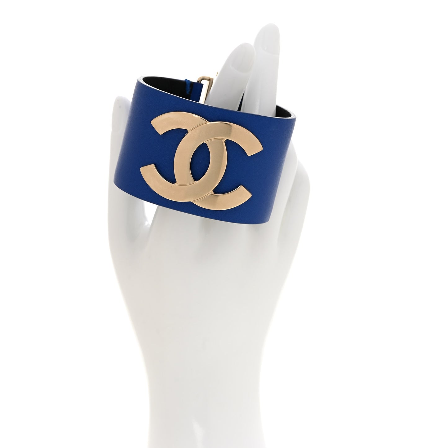 Calfskin CC Wide Cuff M Blue