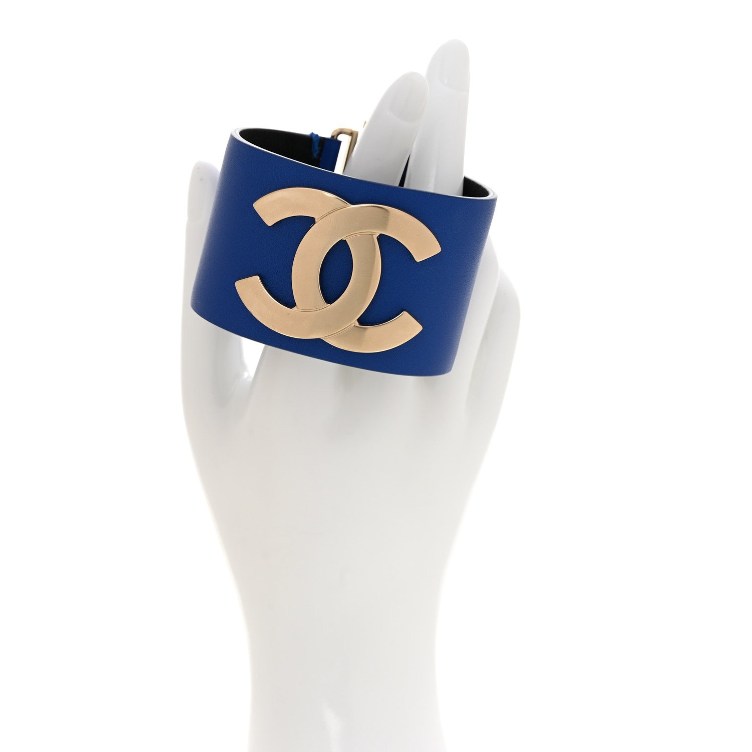 Chanel Calfskin CC Wide Cuff M Blue 2 of 6