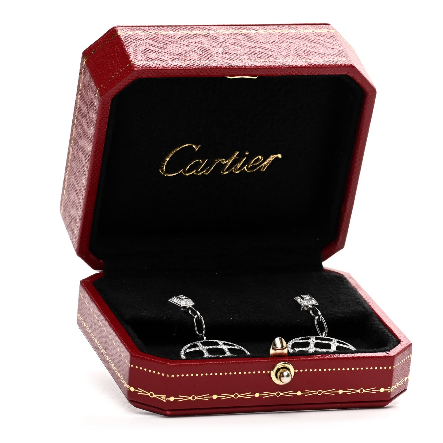 18K White Gold Diamond Pasha Drop Earrings