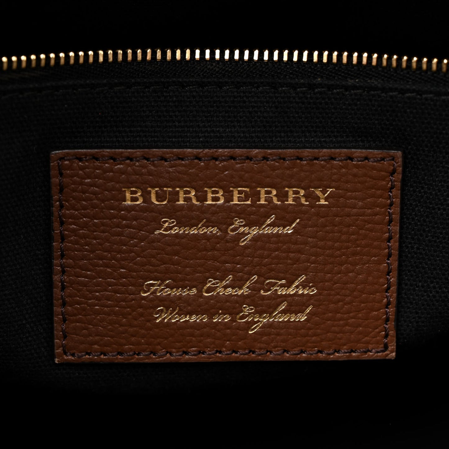 Grainy Calfskin House Check Medium Banner Tote Tan