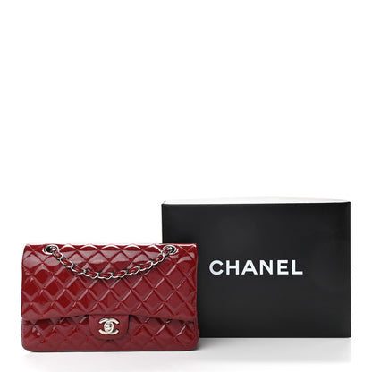 Chanel Patent Calfskin Quilted Medium Double Flap Dark Red 14 of 14