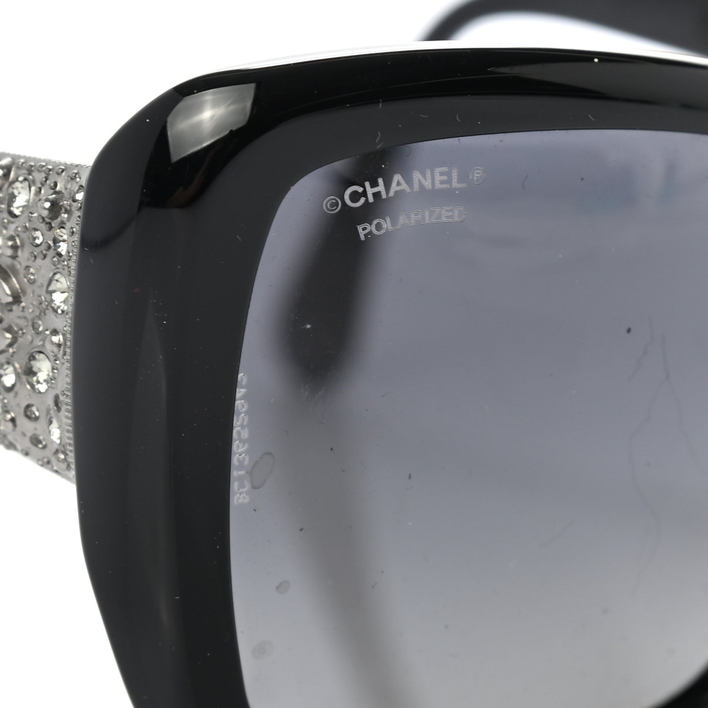 Crystal Polarized CC Square Sunglasses 5301-B Black